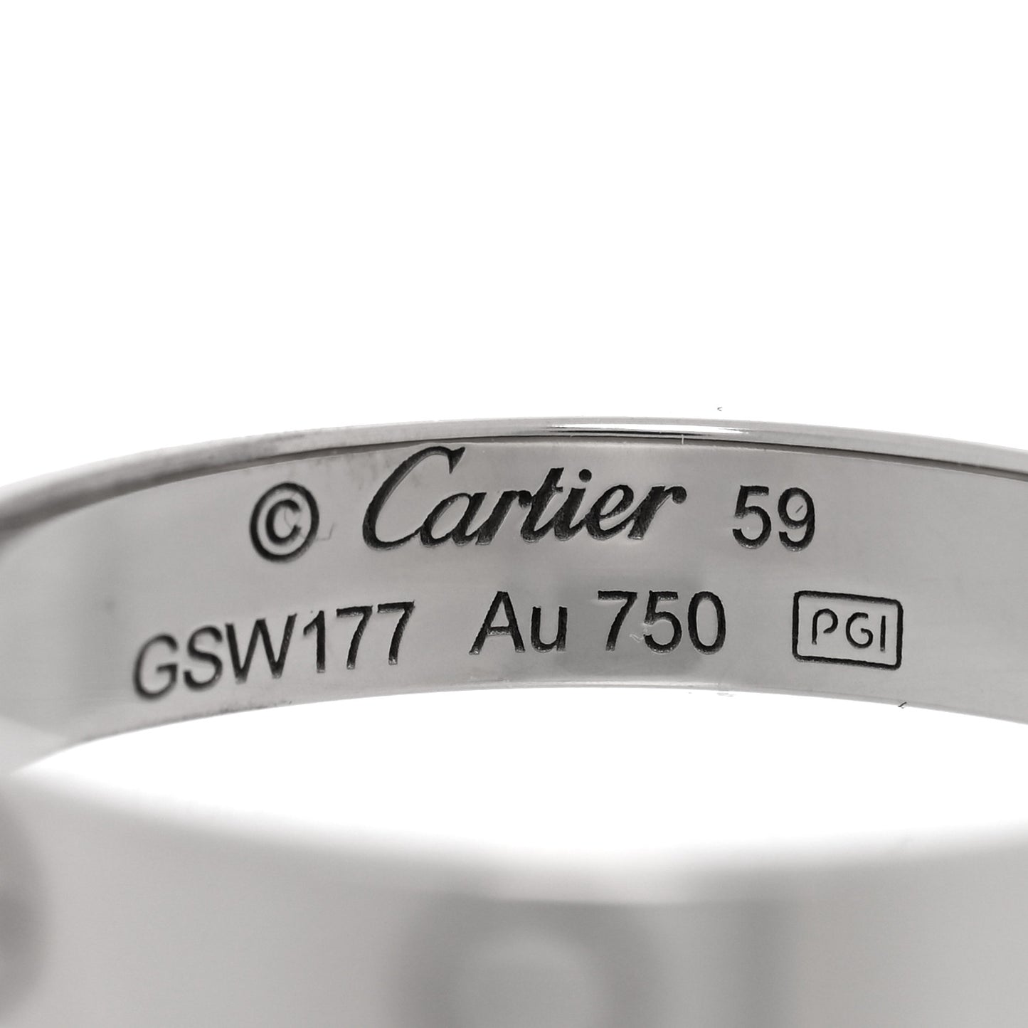 18K White Gold 3.5mm LOVE Wedding Band Ring 59 8.75