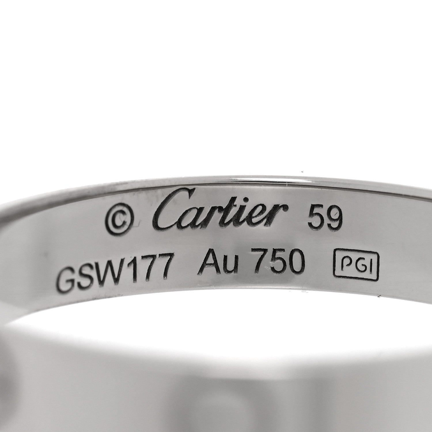 Cartier 18K White Gold 3.5mm LOVE Wedding Band Ring 59 8.75 4 of 4
