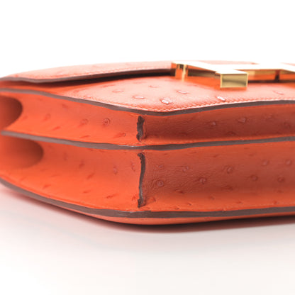 Hermes Ostrich Constance 18 Tangerine 9 of 11