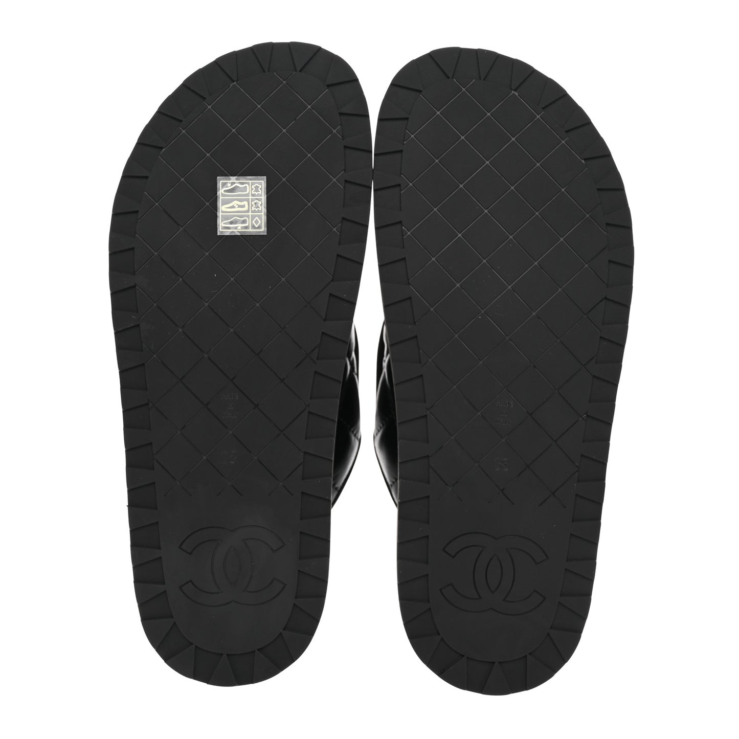 Lambskin Quilted CC Turnlock Mules 38 Black