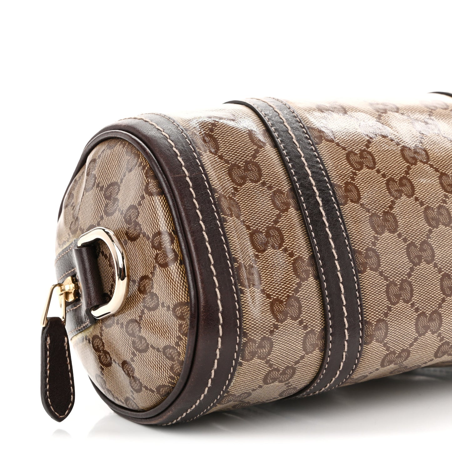 Crystal Monogram Duchessa Small Boston Bag Brown