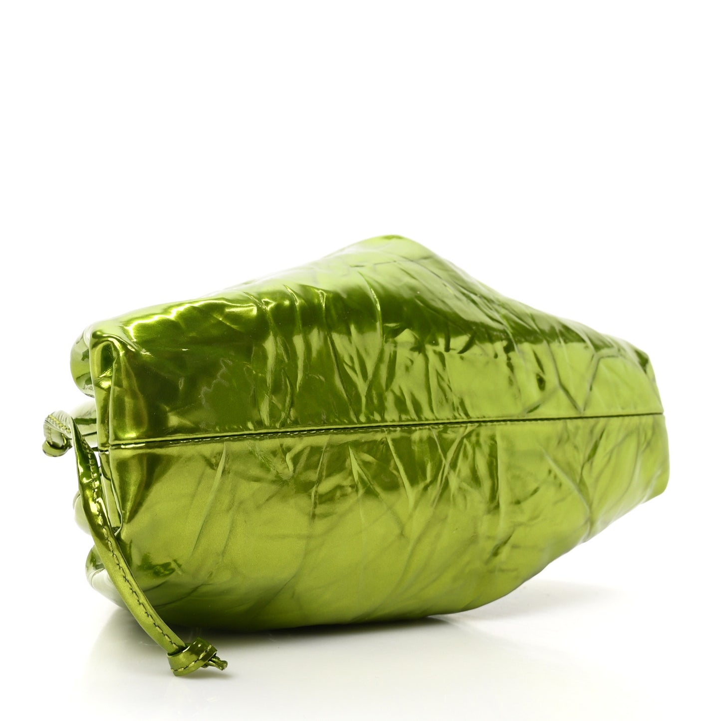 Metallic Crushed Calfskin The Mini Pouch Chlorophyll