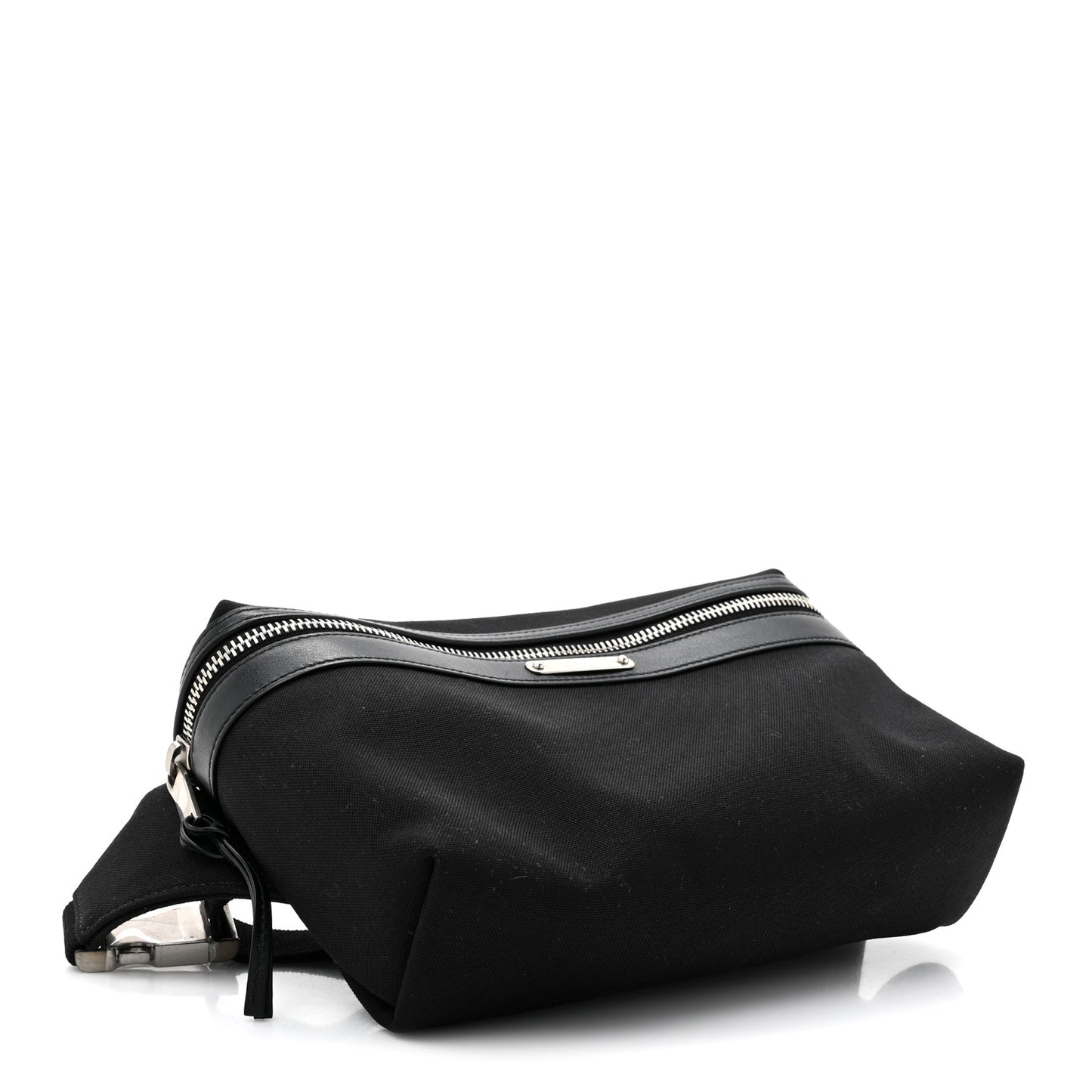 Canvas Calfskin City Belt Bag Black