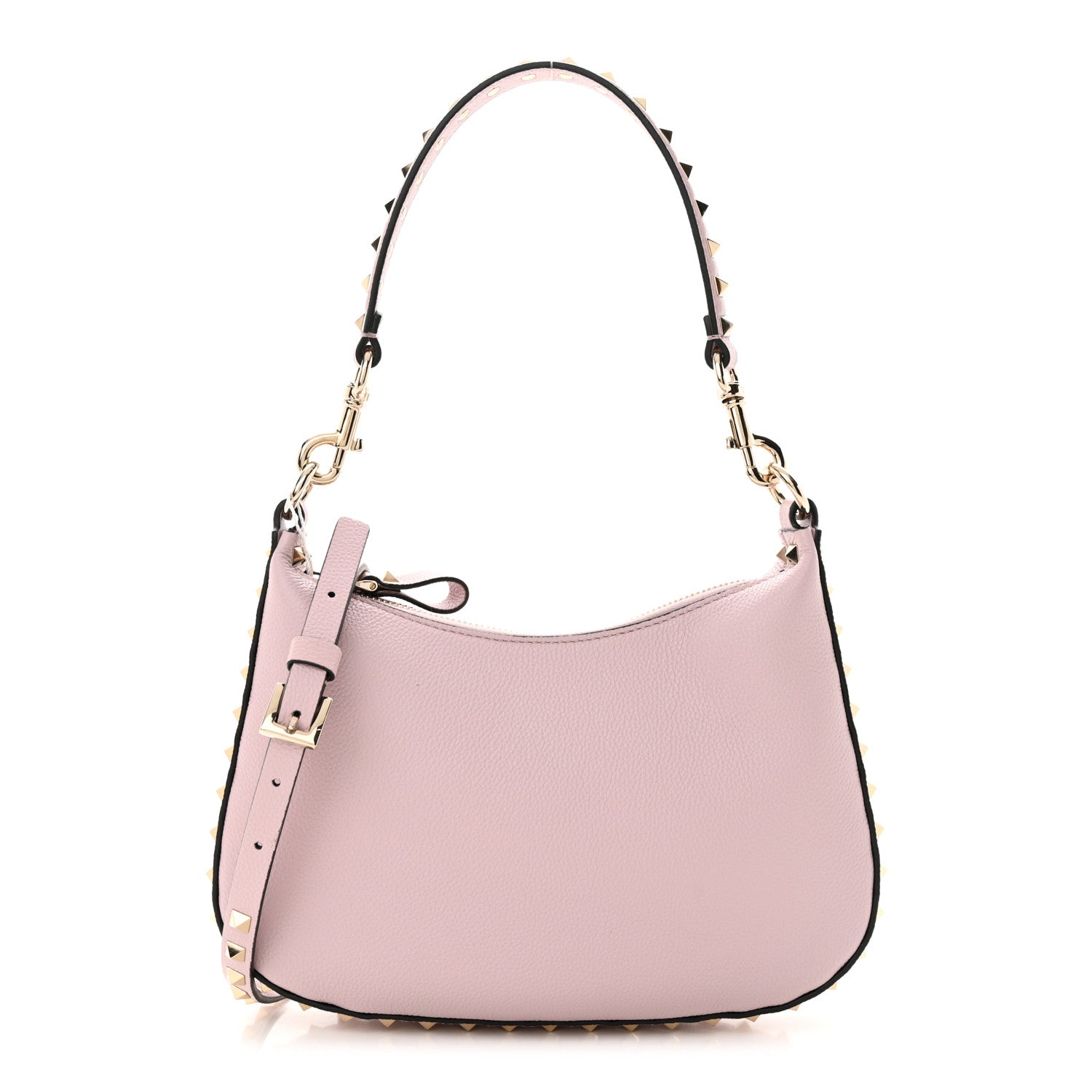Valentino Garavani Grained Calfskin Rockstud Hobo Bag Water Lilac 1 of 10