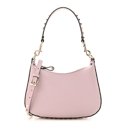 Valentino Garavani Grained Calfskin Rockstud Hobo Bag Water Lilac 1 of 10