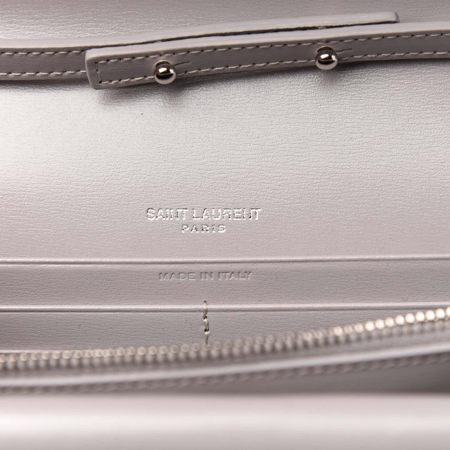 Saint Laurent Smooth Calfskin Sulpice Monogram Chain Wallet Light Natural 6 of 10