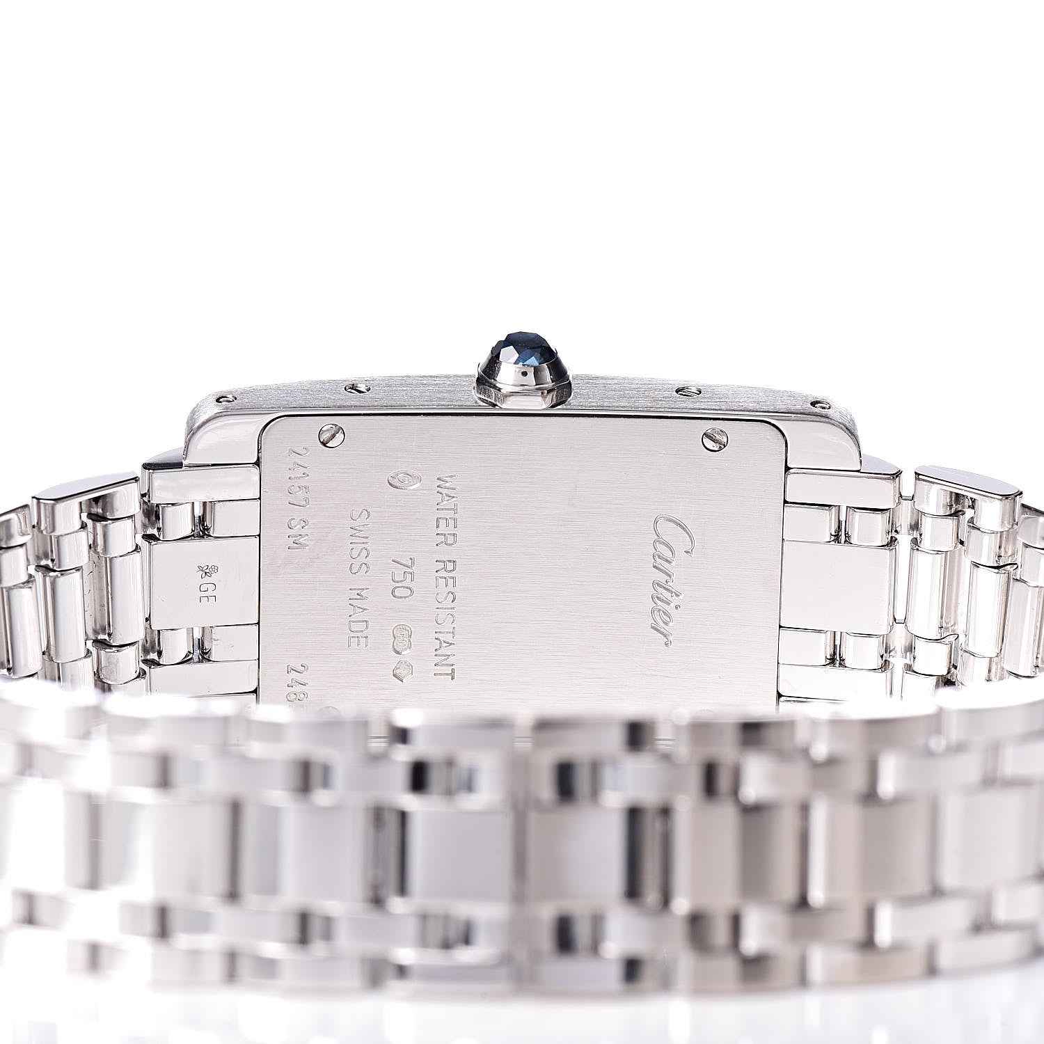 Cartier 18K White Gold 19mm Tank Americaine Quartz Watch 6 of 8