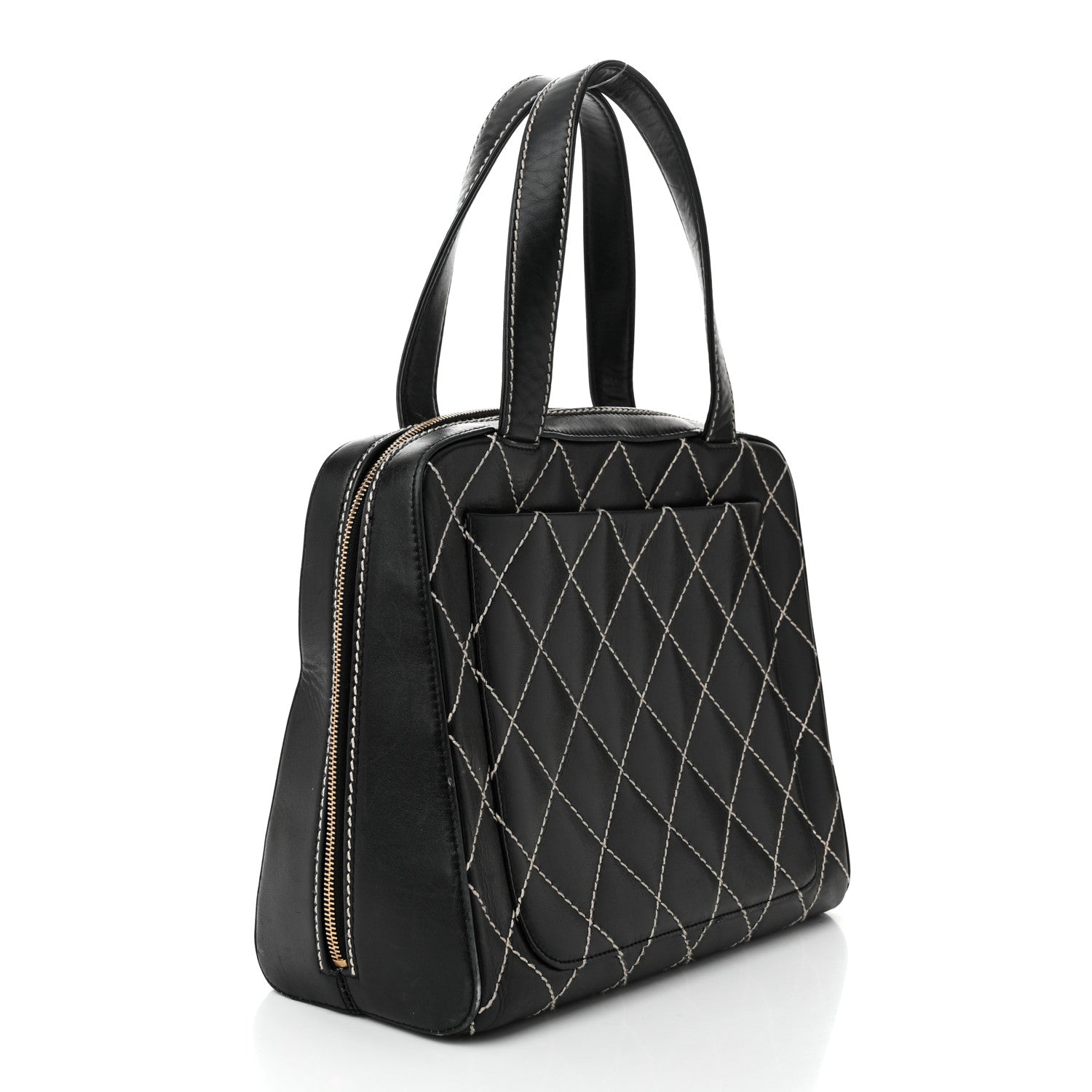 Chanel Calfskin Contrast Stitch Surpique Black 3 of 13
