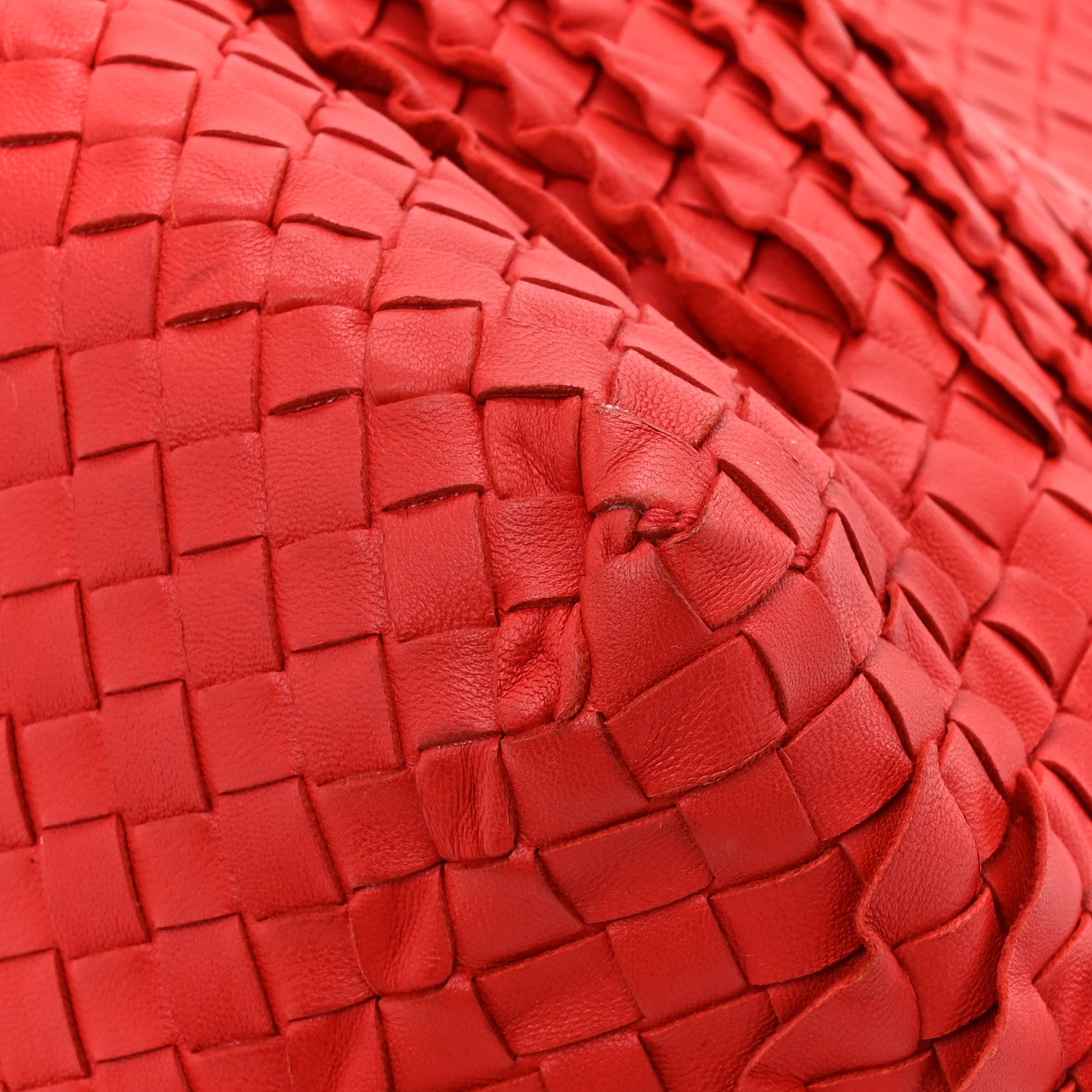 Bottega Veneta Nappa Intrecciato Ruffle Tote Red 11 of 14