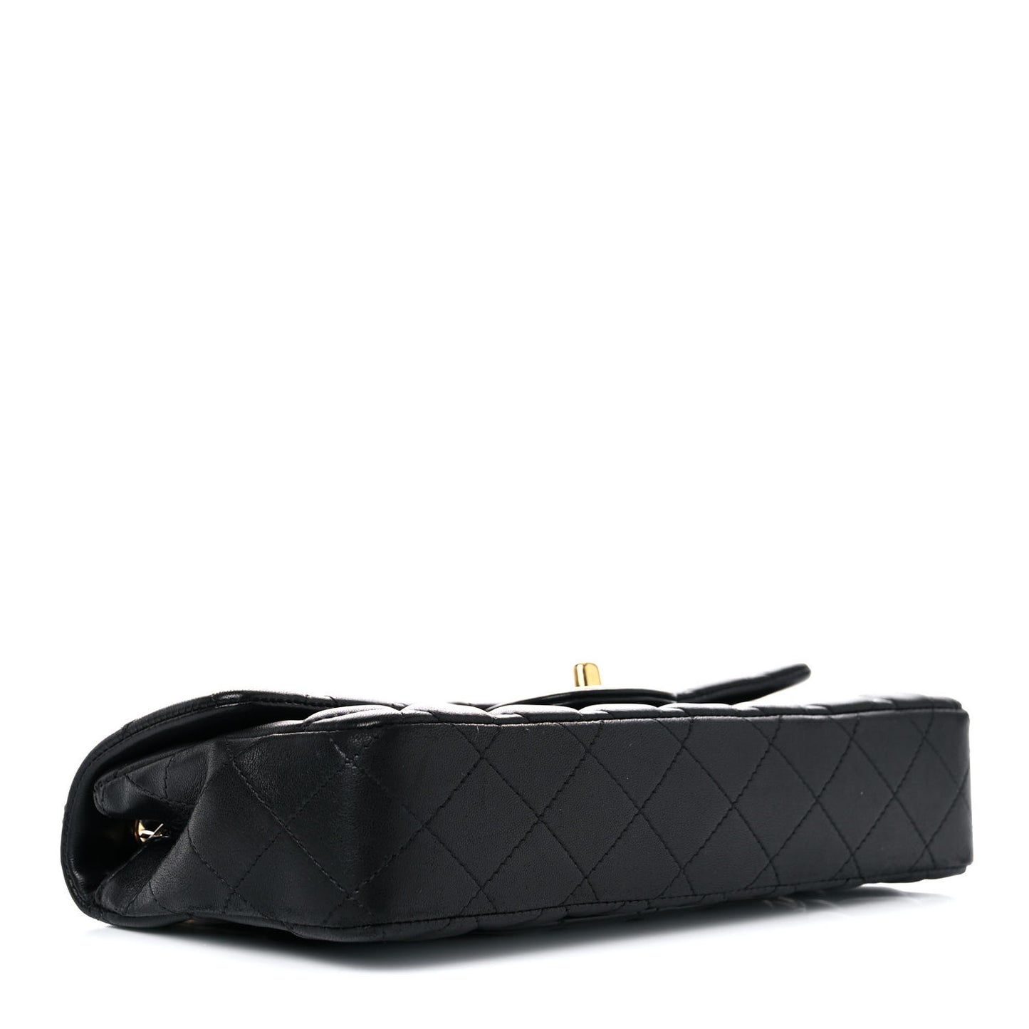 Lambskin Quilted East West Flap Black