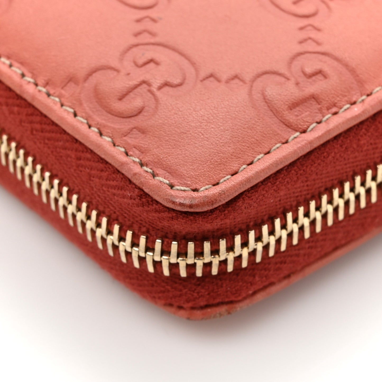 Guccissima GG Pierce Zip Around Wallet Coral