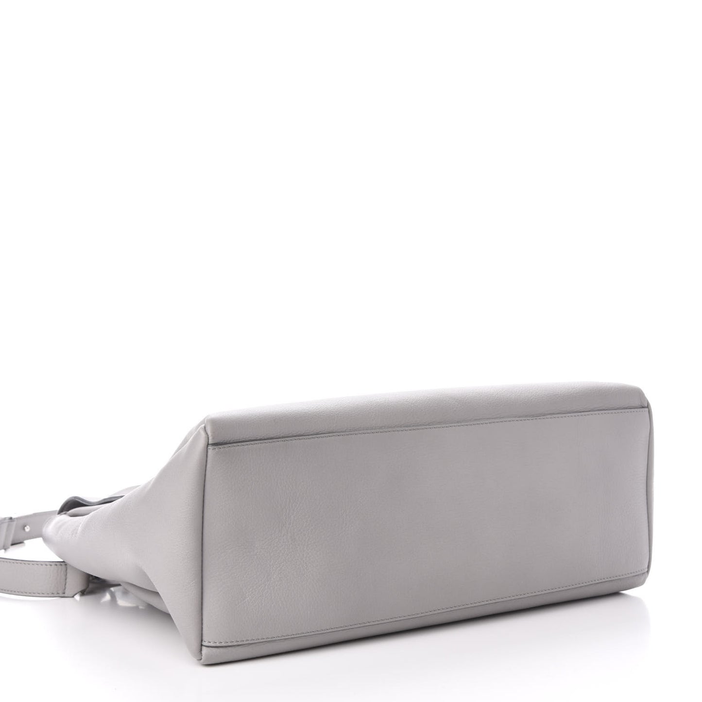 Grained Calfskin Medium Pandora Pure Flap Bag Pearl Grey