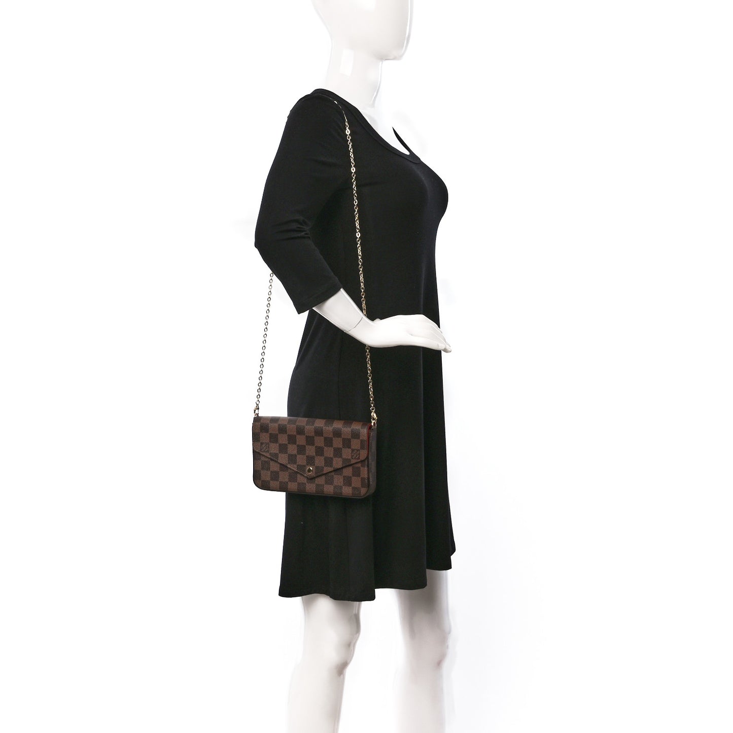 Damier Ebene Pochette Felicie Chain Wallet