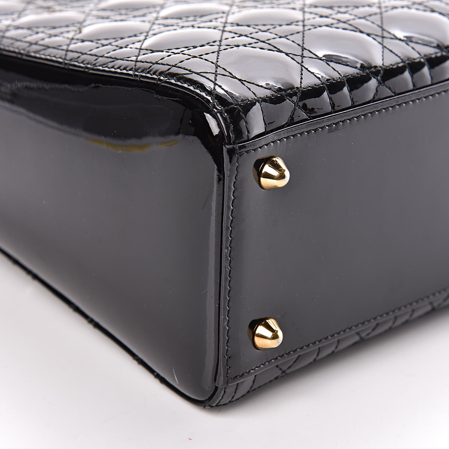 Christian Dior Patent Cannage Large Lady Dior Black 9 of 10