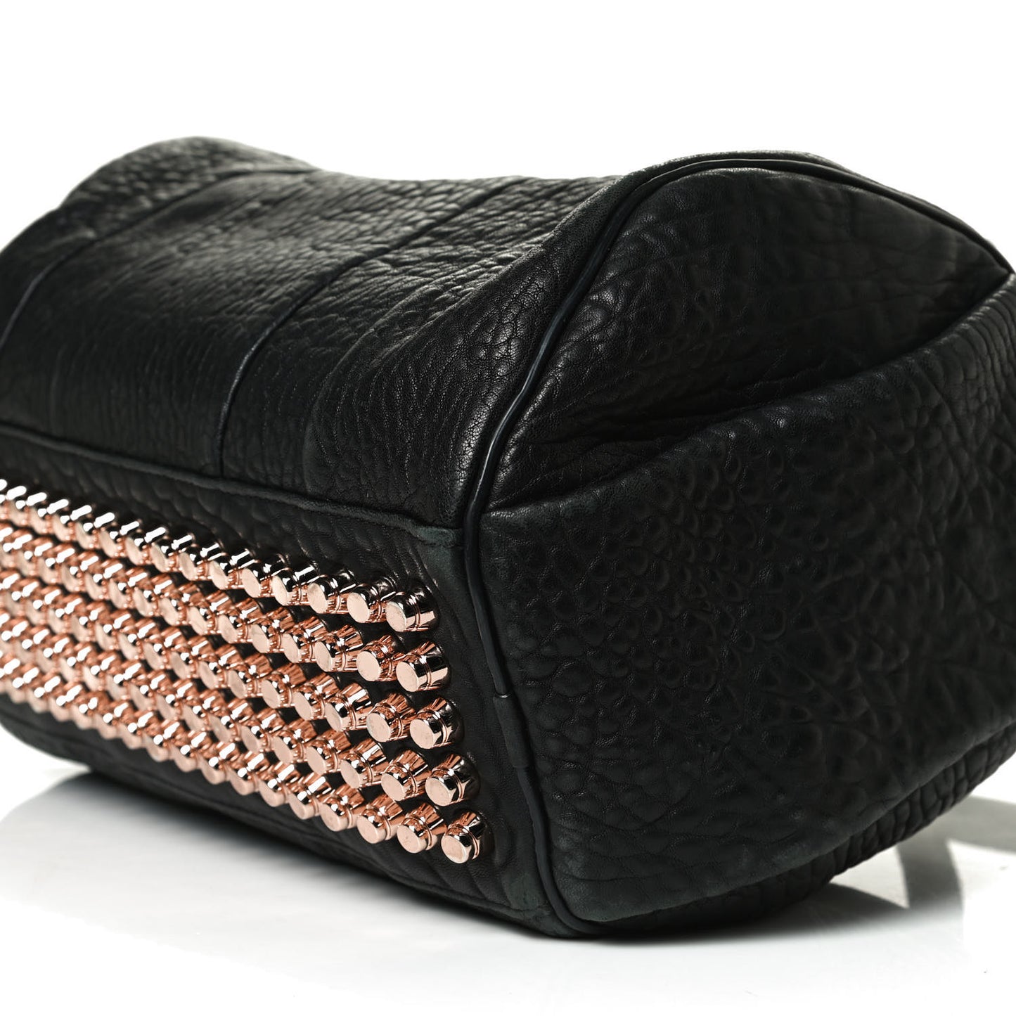 Pebbled Lambskin Rocco Black Rose Gold Hardware
