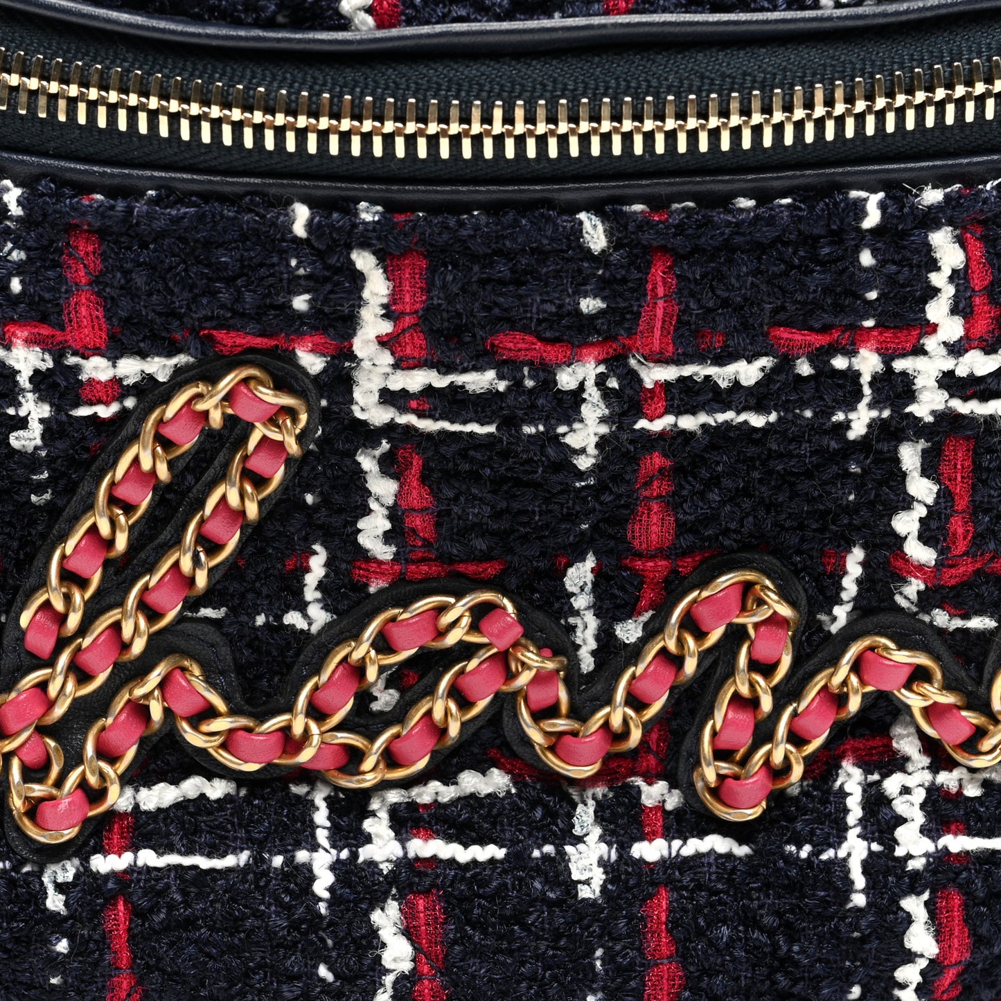 Tweed Quilted Chain 20s Signe Waist Bag Multicolor