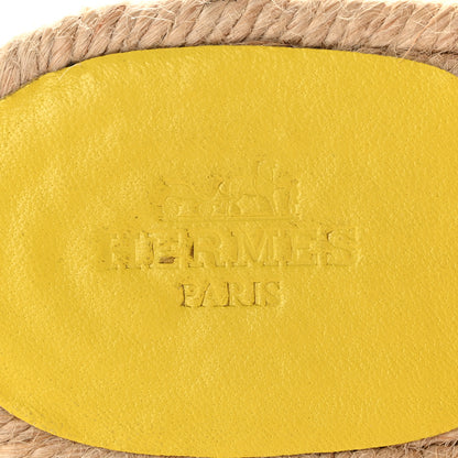 Hermes Nappa Famosa Espadrille Sandals 40 Jaune Curcuma 8 of 9