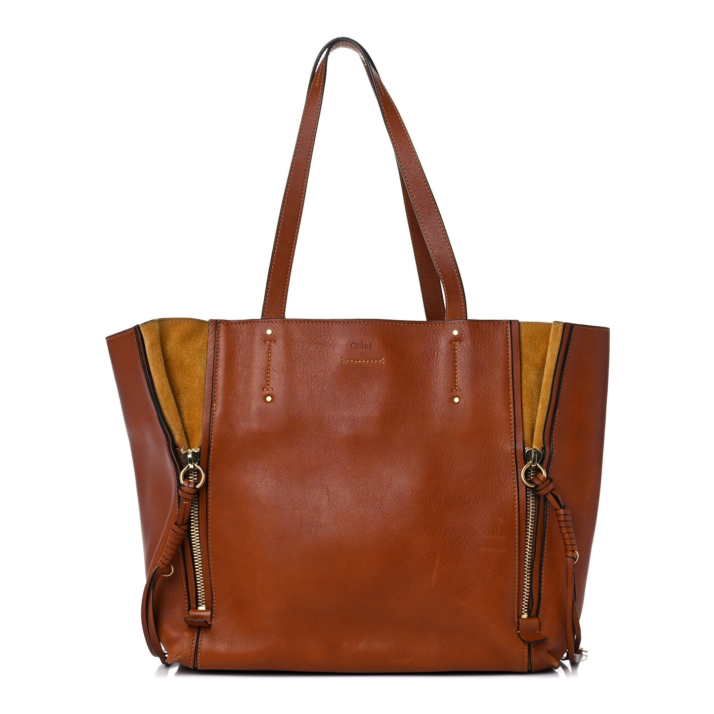 Smooth Calfskin Medium Milo Shopping Tote Caramel