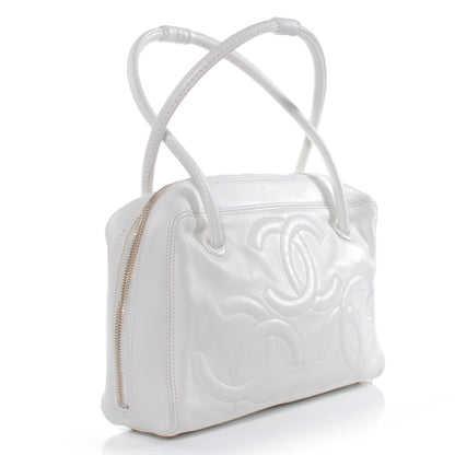 Chanel Lambskin CC Bowler White 3 of 8