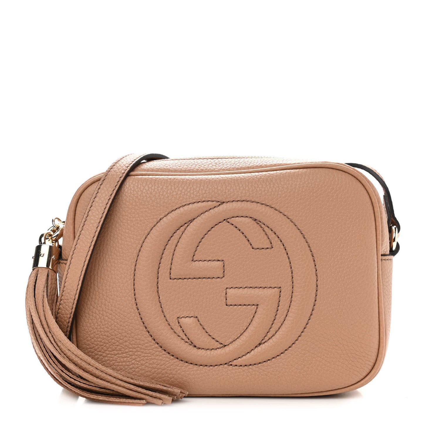 Pebbled Calfskin Small Soho Disco Bag Camelia