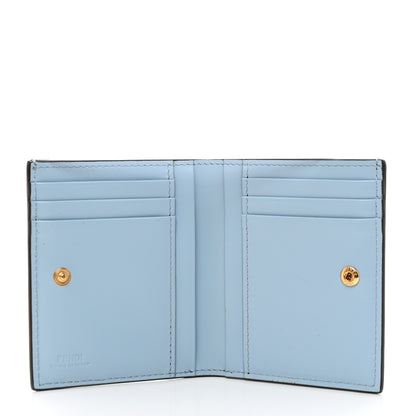 Fendi Vitello King Tamponato Logo Embossed Card Holder Wallet Azzurro Baby 5 of 8