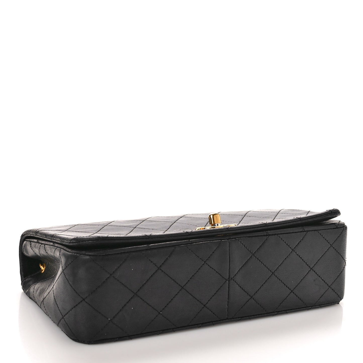 Lambskin Quilted Small Single Flap Black