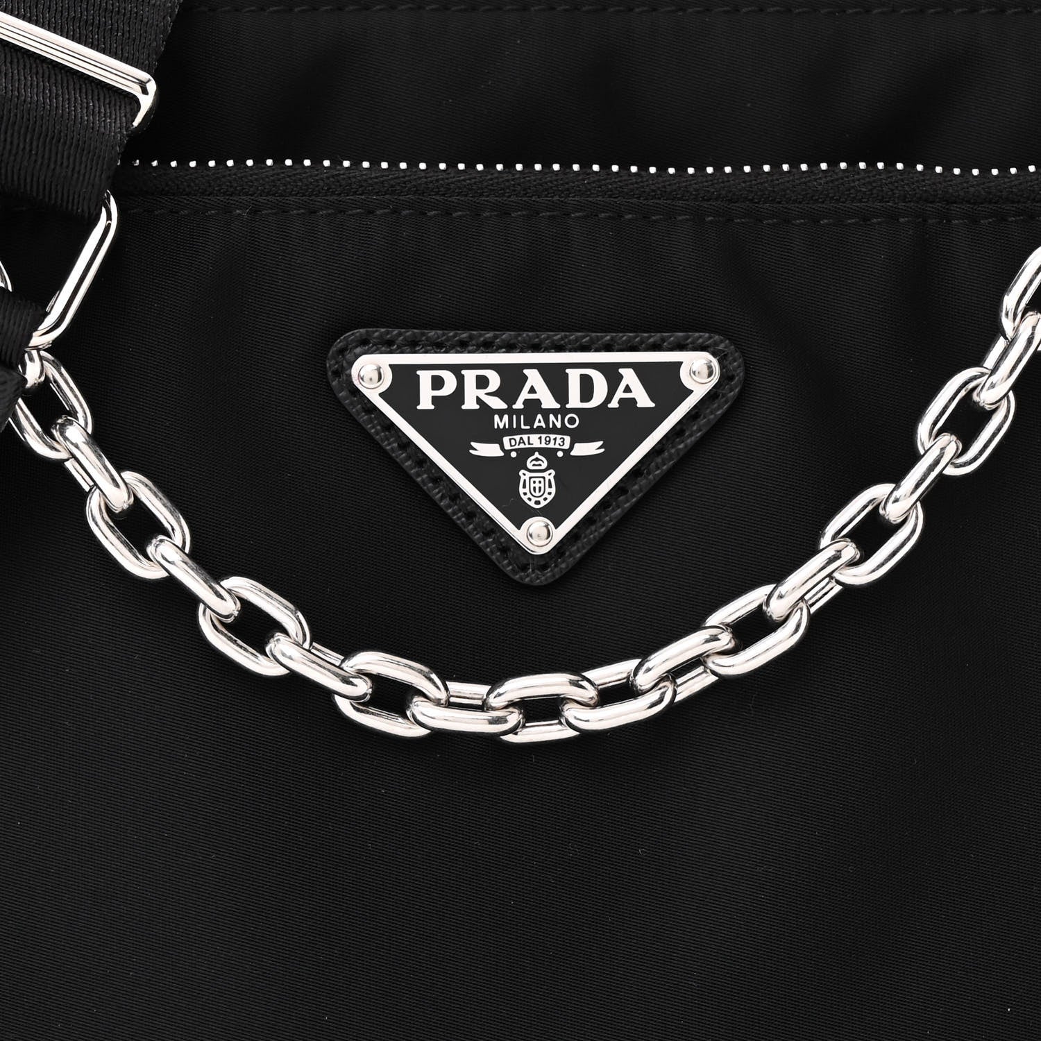Prada Re-Nylon Saffiano Double Pouch Shoulder Bag Black 10 of 16