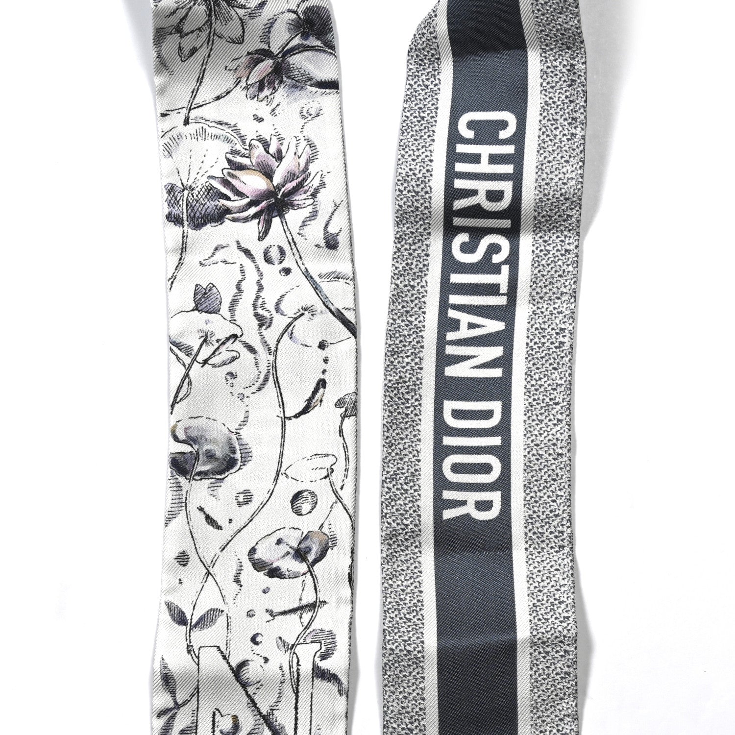 Christian Dior ABCDior Silk Mitzah Scarf Gris 2 of 4
