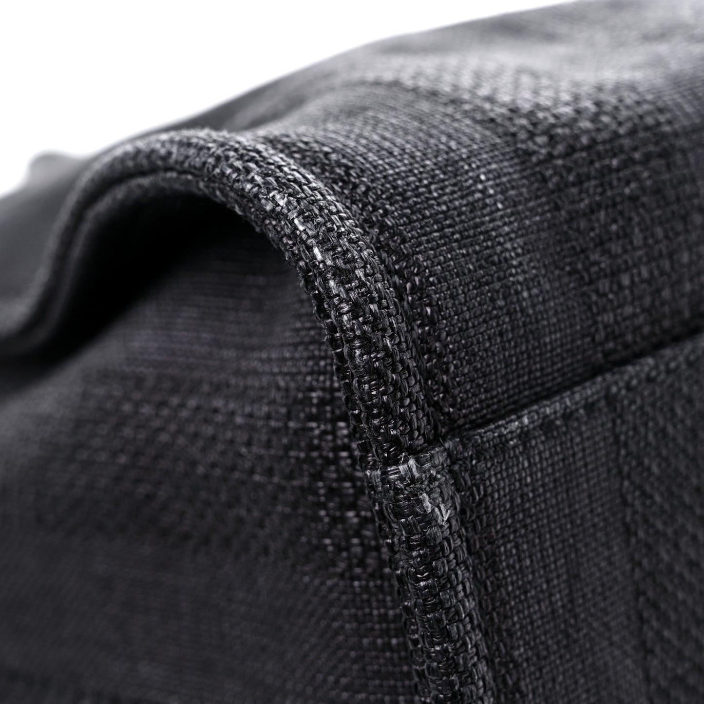 Mixed Fibers Calfskin Striped Medium Deauville Tote Black