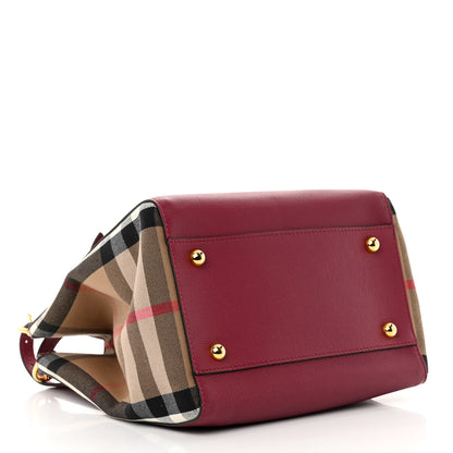 Burberry Grainy Calfskin House Check Small Canterbury Mahogany Red 4 of 13