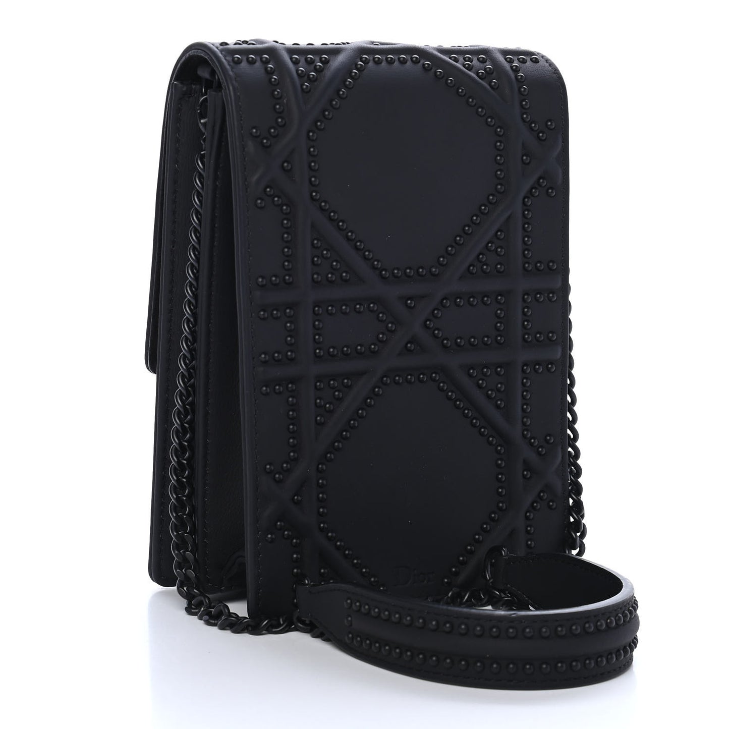 Ultra Matte Calfskin Studded Vertical Diorama Black