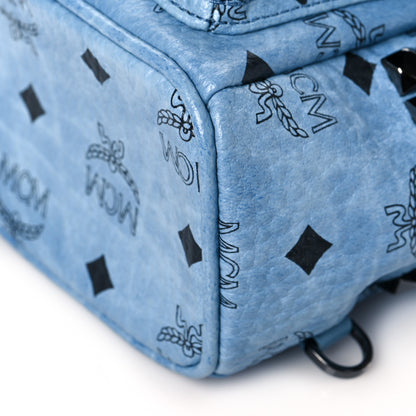 MCM Visetos Side Stud X-Mini Stark Bebe Boo Backpack Blue 6 of 10