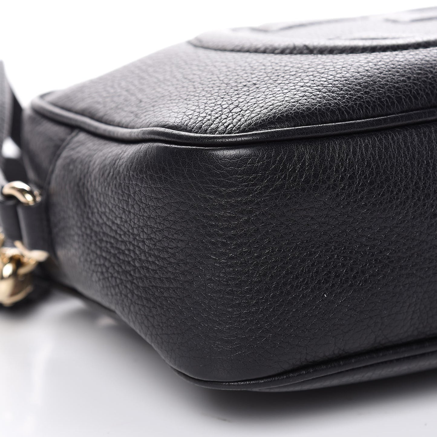 Pebbled Calfskin Small Soho Disco Bag Black