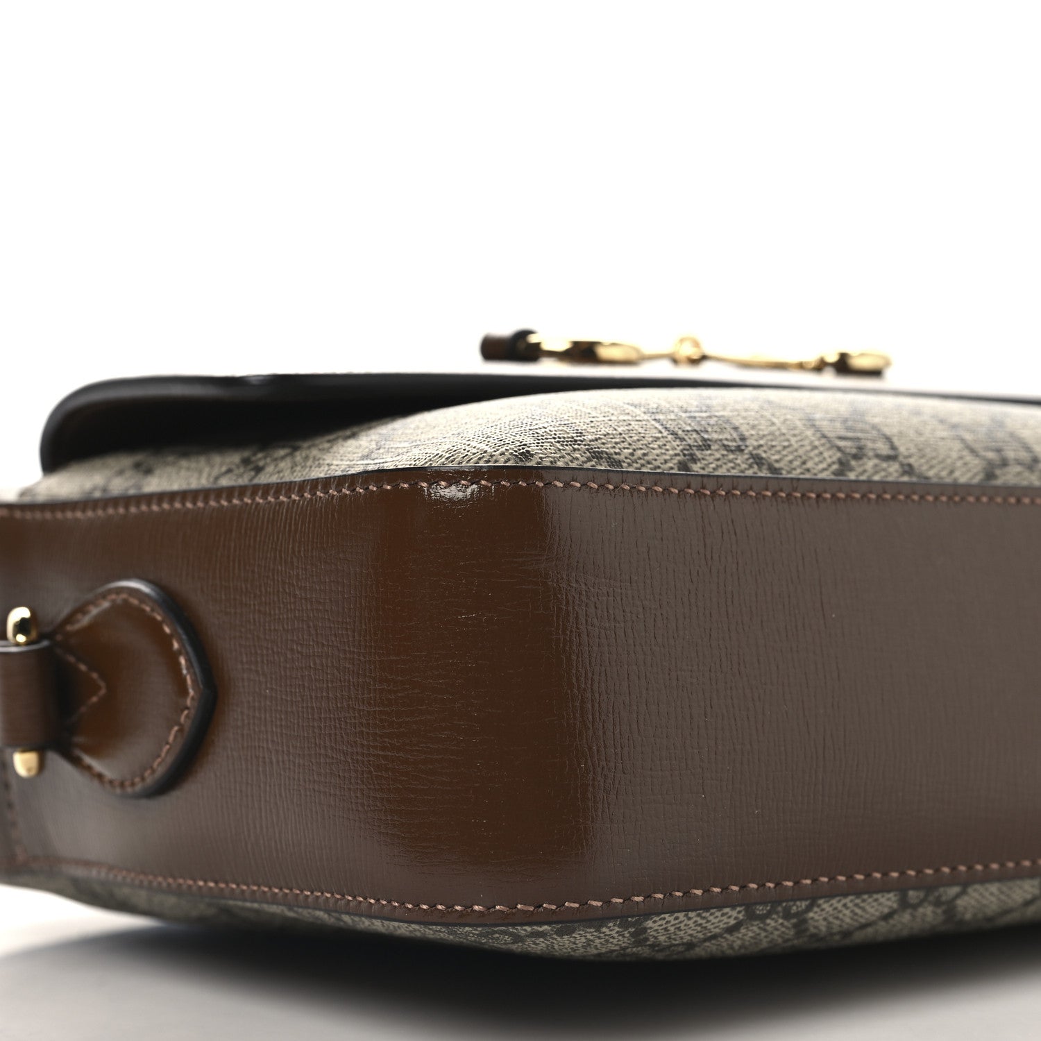 Gucci GG Supreme Monogram Small Horsebit 1955 Shoulder Bag Beige Brown Sugar 9 of 10
