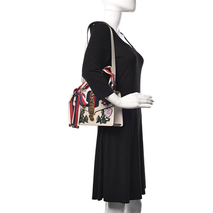 Gucci Calfskin Embroidered Small Sylvie Shoulder Bag White 2 of 10