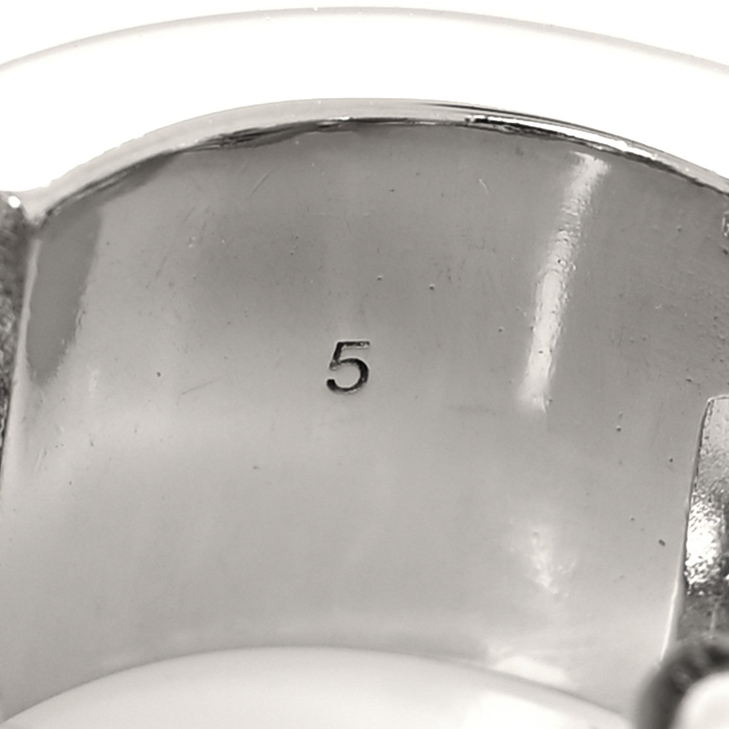 Saint Laurent Logo Engraved Chain Ring 49 5 Silver 4 of 4