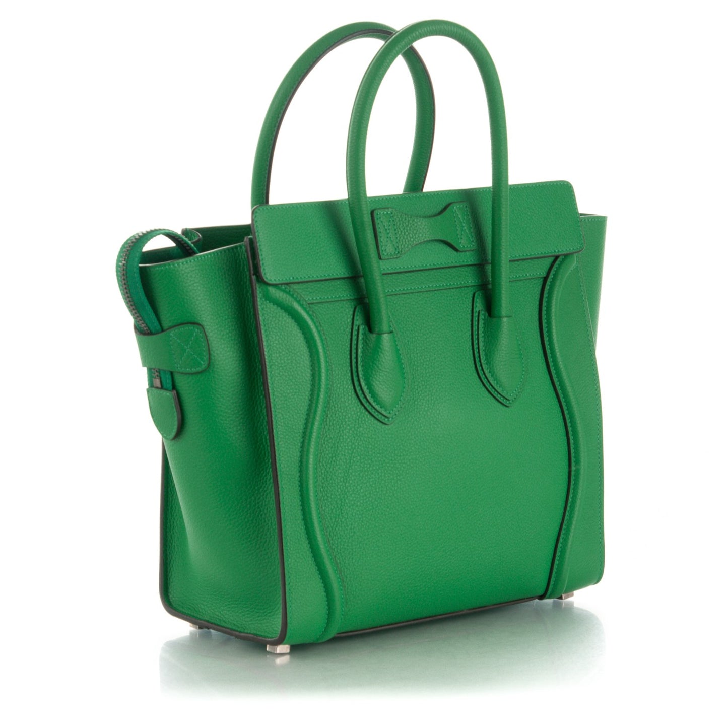 Drummed Calfskin Micro Luggage Mint