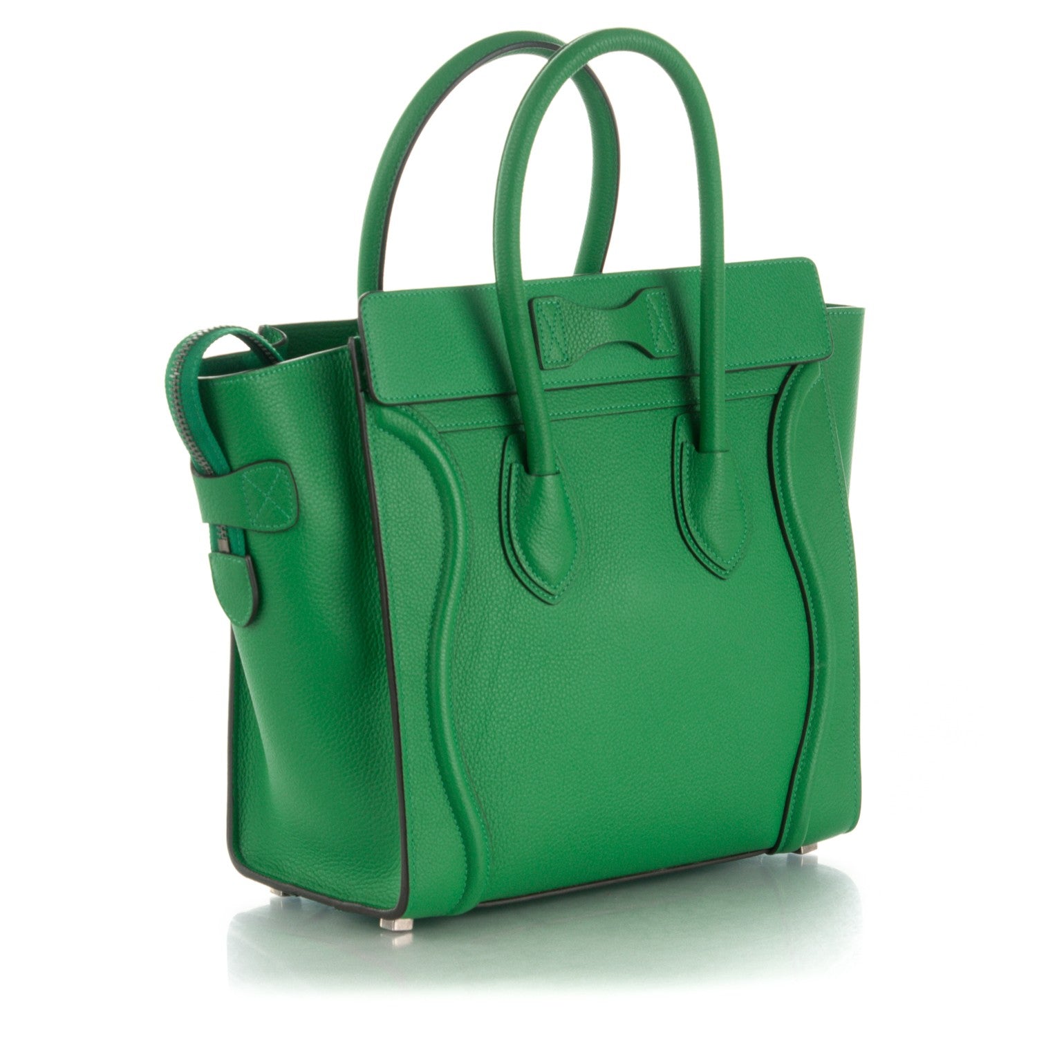 Celine Drummed Calfskin Micro Luggage Mint 3 of 8