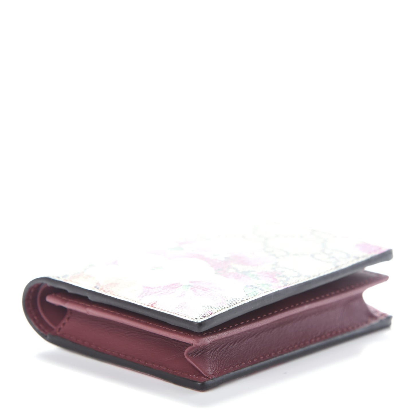 GG Supreme Monogram Blooms Card Case Beige Multicolor Dry Rose