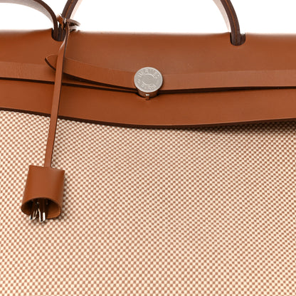 Hermes Criss Viking Vache Hunter Herbag Cabin Zip Retourne 50 Ecru Beige Naturel 9 of 17