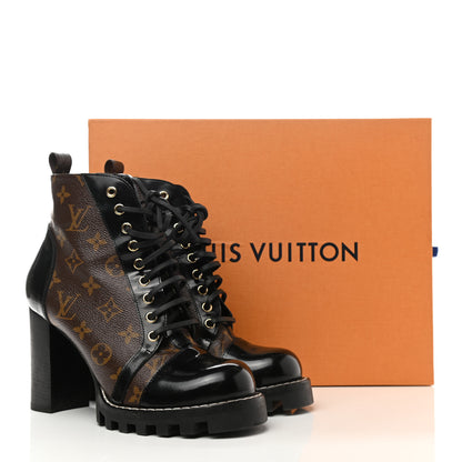 Louis Vuitton Patent Calfskin Monogram Star Trail Ankle Boots 40 Black 16 of 16