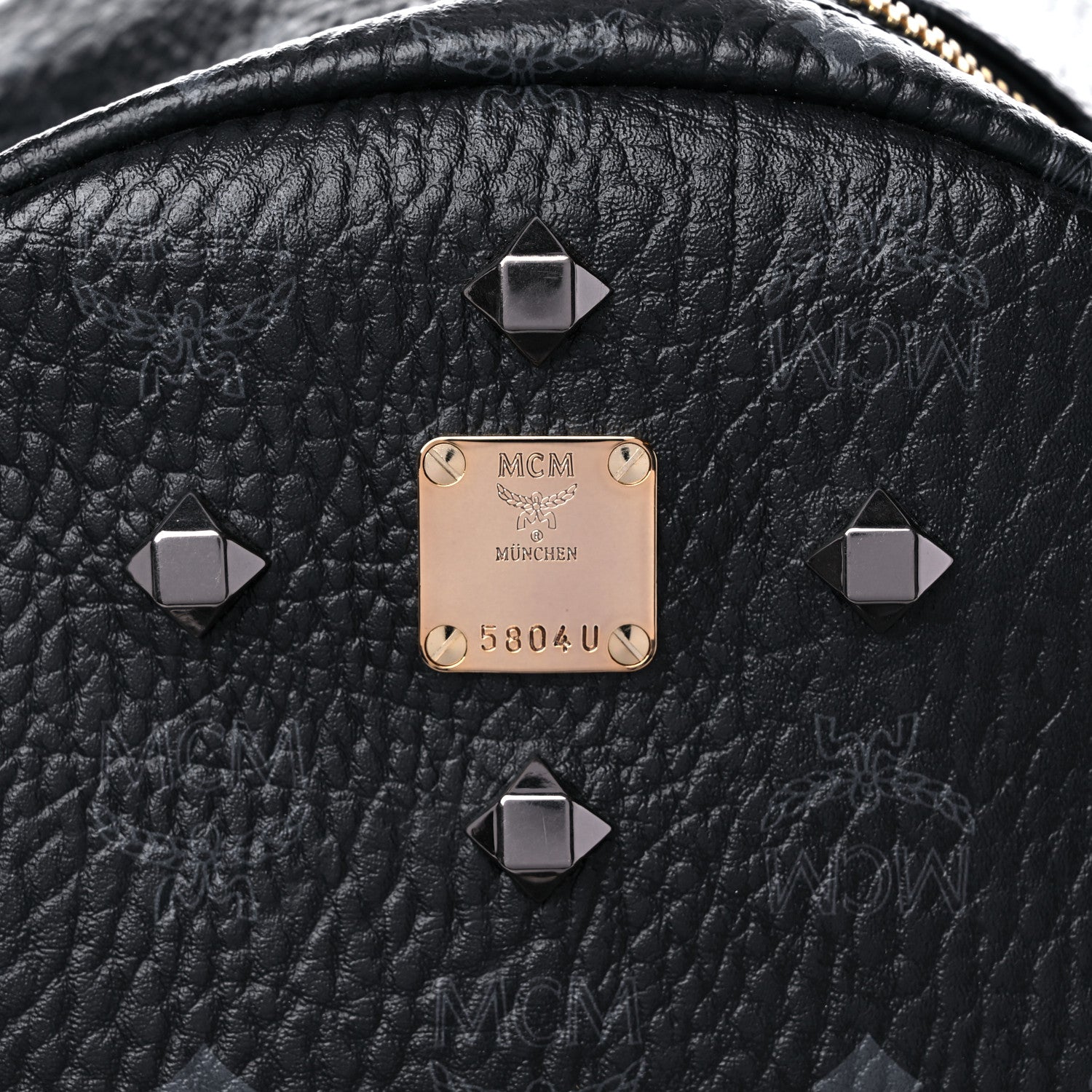 MCM Visetos Studded Medium Stark M Backpack Black 13 of 13