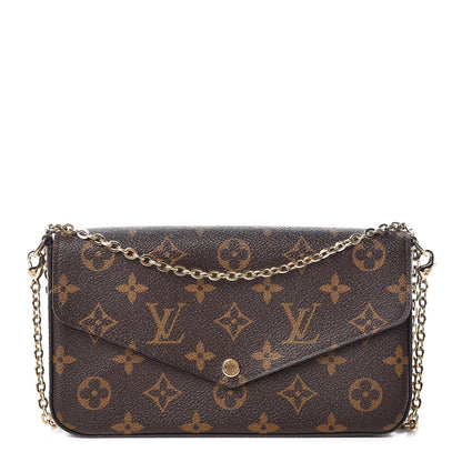 Louis Vuitton Monogram Pochette Felicie Chain Wallet Fuchsia 1 of 12
