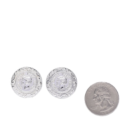 Chanel Silver Coco Clip On Earrings Silver 2 of 5