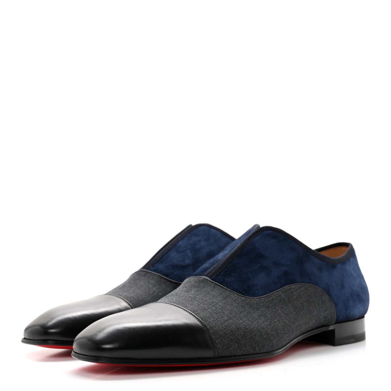 Christian Louboutin Mens Suede Wool Alpha Male Flat Loafers 45.5 Black 3 of 11