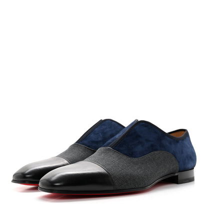 Christian Louboutin Mens Suede Wool Alpha Male Flat Loafers 45.5 Black 3 of 11
