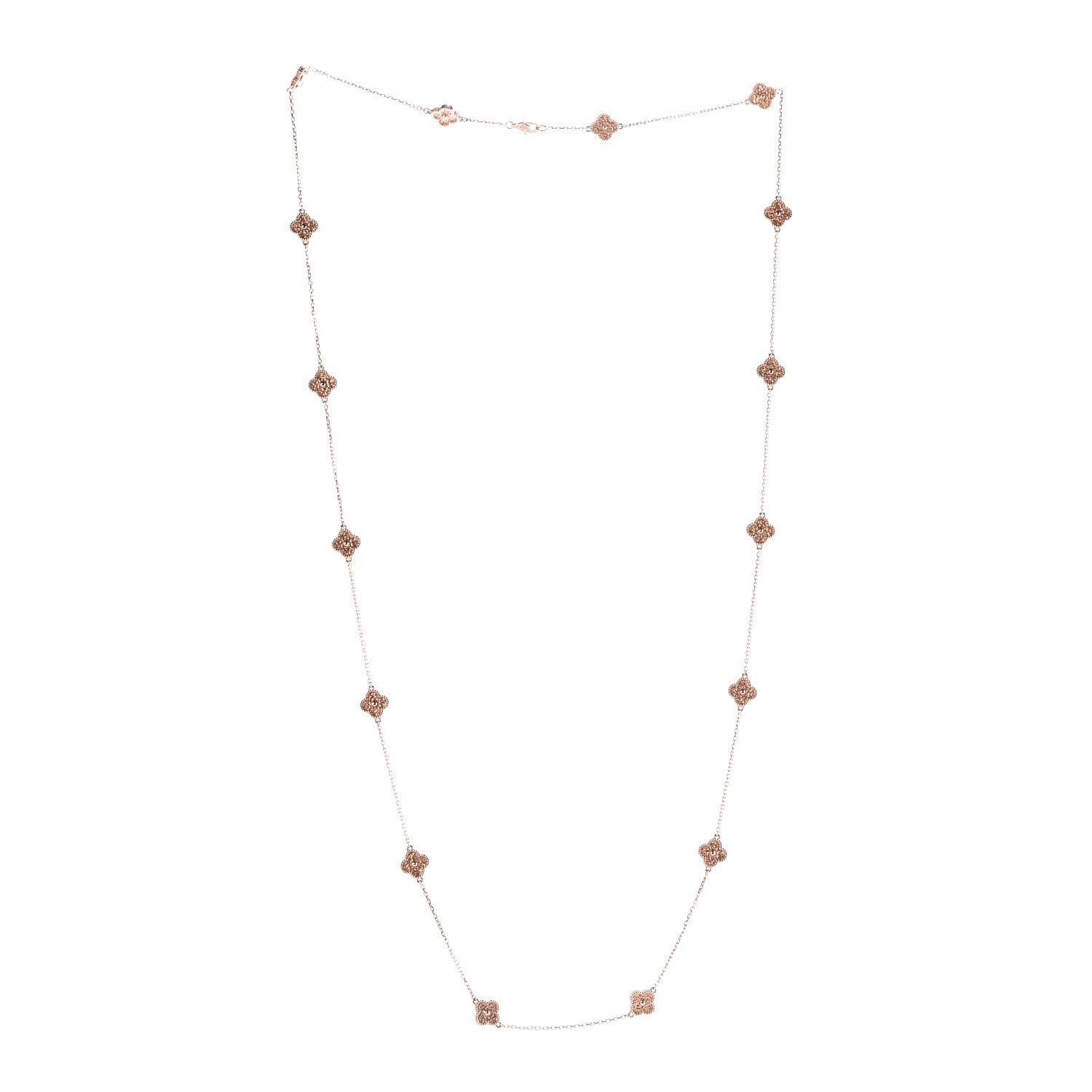 Van Cleef & Arpels 18K Rose Gold 16 Motifs Sweet Alhambra Necklace 3 of 5