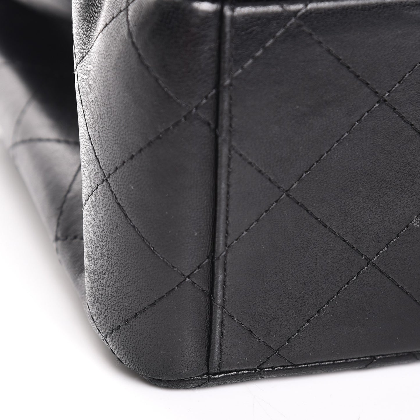 Lambskin Quilted Maxi Double Flap Black