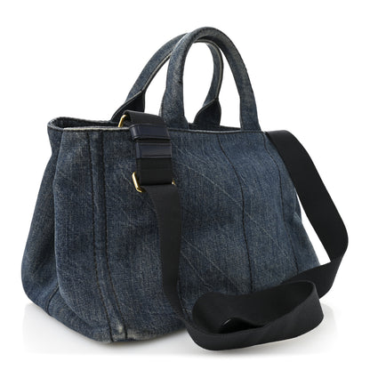 Prada Denim Logo Tote Avio 3 of 10