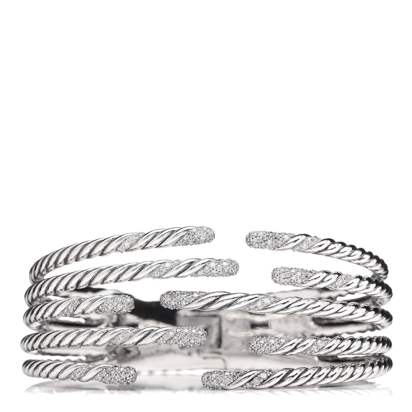 Sterling Silver Diamond 5-Row Open Willow Bracelet